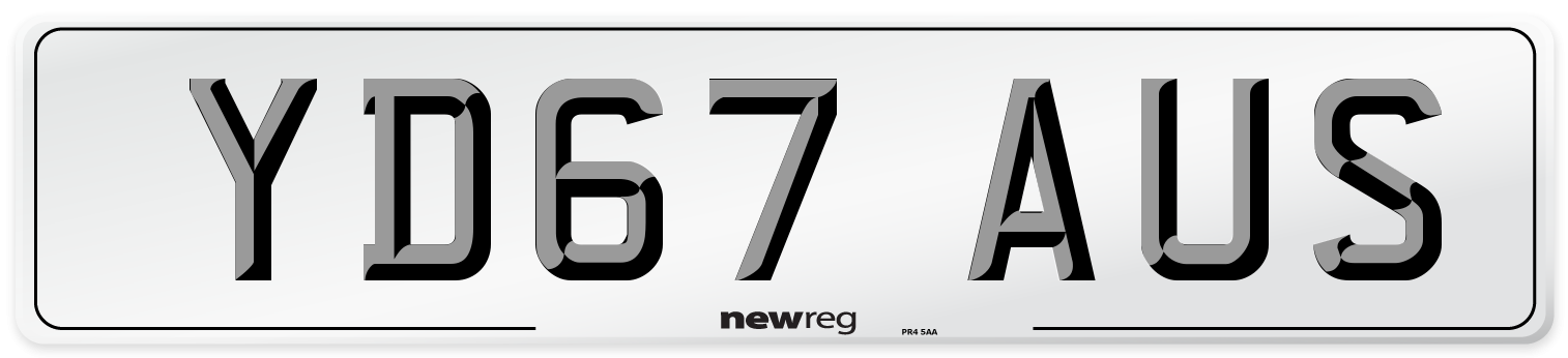 YD67 AUS Number Plate from New Reg